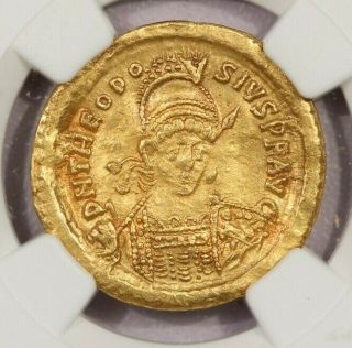 402 - 450 Ad Eastern Roman Empire Theodosius Ii Av Solidus Ngc Xf B - 5