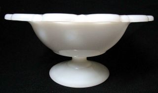 OPEN LACE Pedestal Footed Candy Dish White Milk Glass Anchor Hocking 6 3/4 in. 3
