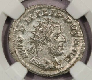 244 - 249 Ad Roman Empire Philip I Ar Double - Denarius Ngc Au B - 1