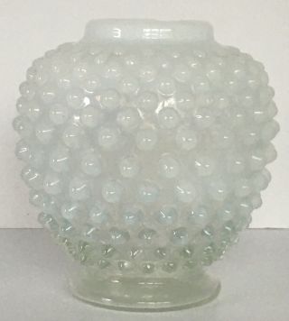 Vintage Fenton Moonstone White Opalescent Hobnail Vase 4 " Mcm Shelf Decoration