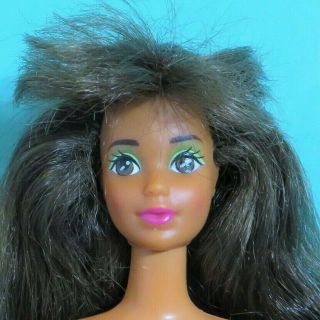 Vintage Barbie Wet N Wild Teresa Steffie Face Brown Hair Nude Doll For Ooak Play