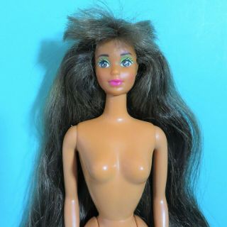Vintage Barbie Wet N Wild Teresa Steffie Face Brown Hair Nude Doll For OOAK Play 3