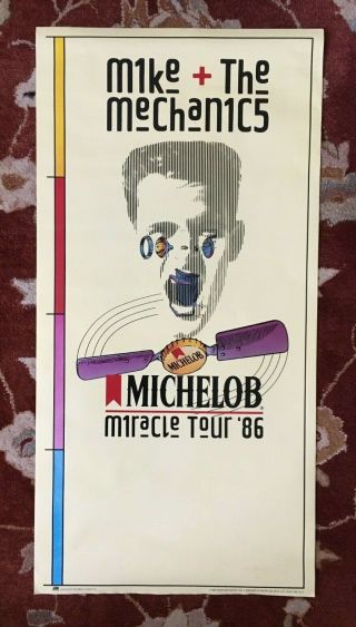 Mike And The Mechanics 1986 Tour Rare Promotional Poster Genesis