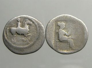 Larissa Thessaly Silver Trihemiobol_ancient Greece_horseman & Nymph Larissa