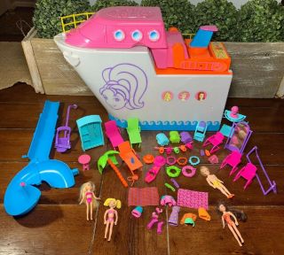 Polly Pocket Cruise Ship Playset W/ Dolls Clothes Furniture Accessories Boat
