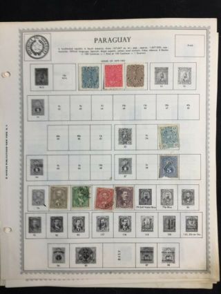 Tcstamps 12x Pages Very Old Paraguay Postage Stamps 116