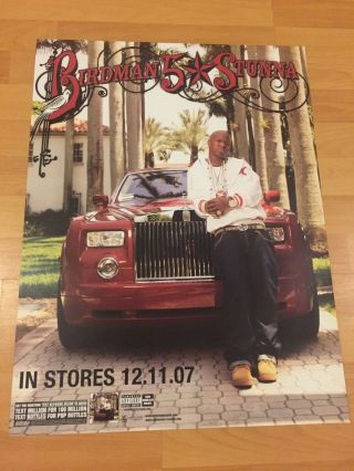 CASH MONEY RECORDS 2 - Sided Promo Poster JUVENILE B.  G.  BIRDMAN LIL WAYNE Rap NOLA 2