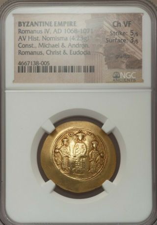 Byzantine Empire Romanus IV Michael & Andronicus NGC Choice VF Ancient Gold coin 2