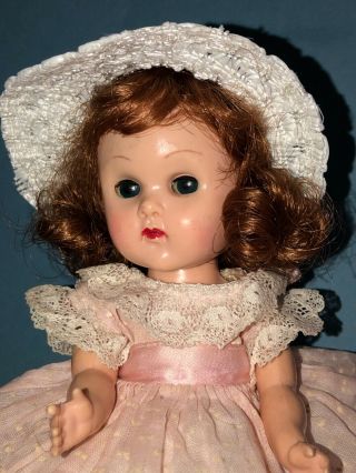 Vintage Vogue Bkw Ginny Doll In Her Tagged Pink Party Dress
