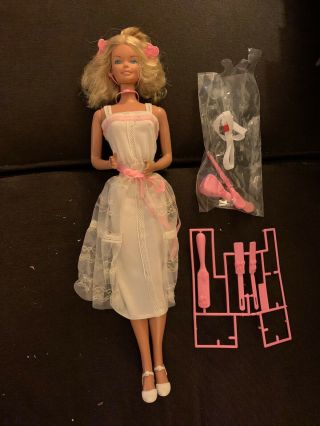 18” Vintage Mattel Barbie Doll Supersize Hair 1978 2844 White Dress W/box