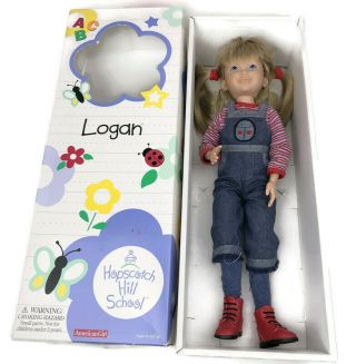 American Girl Hopscotch Hill Logan Jointed 16 " Doll Retired Ladybug Jumper