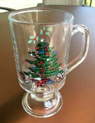 Luminarc Noel Christmas Tree Clear Glass Irish Coffee Cup or Mug,  Set of 2 2