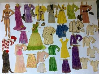 Vtg 1945 Lana Turner Paper Doll Whitman 975 Also W/ Handmade Clothes Accessory