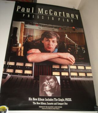 Rolled Capitol Records Paul Mccartney Press To Play Promo Poster W Linda