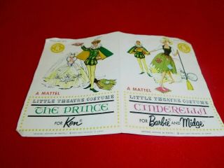 Vtg 1964 Barbie Ken Doll Little Theatre Program The Prince Cinderella 872 772