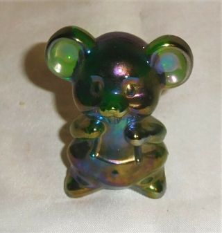 Boyd Green Carnival Art Glass Willie The Mouse 2 " Tx1.  75 " Lx1.  5 " W