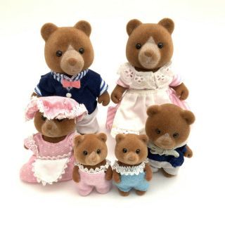 Vintage 1990’s Tomy Sylvanian Families Figures - Marmalade Bears,  Babies X6