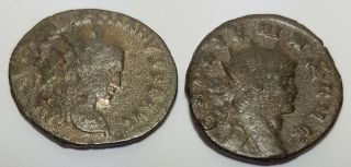 2x Ancient Roman Empire Coin Gallienus 253 - 268ad Antoninianus