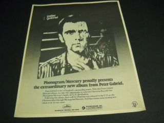 Peter Gabriel Face Melting - Extraordinary Album 1980 Promo Poster Ad