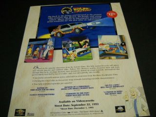 Back To The Future Back And Forward Cartoon Style 1993 Promo Poster Ad