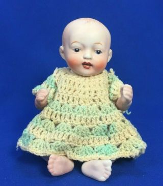 Antique All Bisque Baby Doll Nippon Made In Japan Jointed Large 7 1/2 "