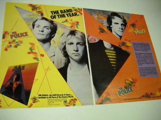 The Police Rare 2 - Piece 1981 Promo Poster Ad Band Of The Year