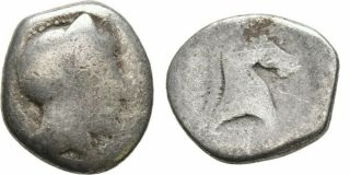 Ancient Greece 5 - 4 Cent Bc Thessaly Pharsalos Silver Hemidrachm Athena Horse 2