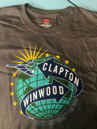 Eric Clapton Steve Winwood 2009 North America Tour Gray Arrow T - Shirt Large