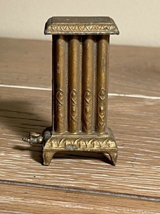 Antique Doll House Small Gilt Heating Stove Radiator