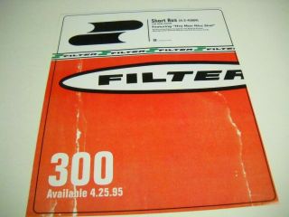 Filter The Album Is Short Bus 1995 Promo Poster Ad