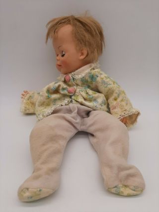 Vintage Vinyl & Cloth Baby Doll By Ideal Toy Corp.  Moves Slow