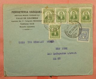 Dr Who 1931 Colombia Scadta Airmail Medellin To Usa 129574