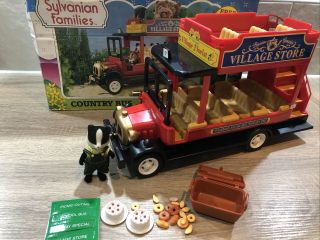 Vintage Sylvanian Families 3019 Country Bus & Picnic Set - Tomy Calico Critters