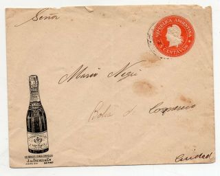 1901 Argentina Krug Champagne Wine Advertising Cover Stationery,  Look