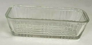 Vintage Mid - Century Ribbed 1/4 Pound Glass Butter Dish Replacement Lid Cover 2