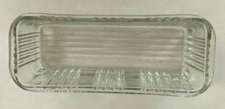 Vintage Mid - Century Ribbed 1/4 Pound Glass Butter Dish Replacement Lid Cover 3