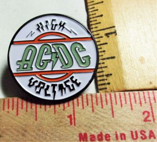 Vintage " Ac - Dc " Pin Collectible Old Rock Band Music Memorabilia Musician Pinback
