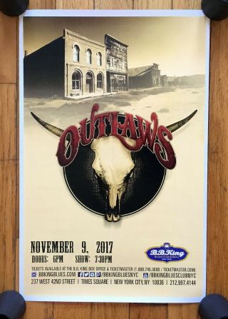 The Outlaws Rare Nyc Tour Poster - Bb King Southern Rock Green Grass & Hightides