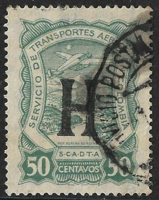 Colombia - Netherlands - Airmail Scadta Consular Overprint 50 Centavos,