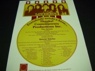 Loverboy Rare 1982 Promo Poster Ad W/ Donnie Iris Rockets Quaterflash Tour Dates