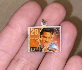 Elvis Presley Usps Commemorative Stamp 1992 29 Cent The March Co Charm Pendant