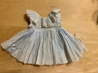 Vintage Blue Dress From Unmarked 27” Ideal Composition Shirley Temple Doll