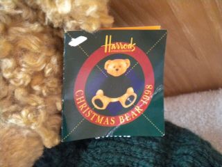 Harrods Christmas 1998 Teddy Bear with Green Sweater 3
