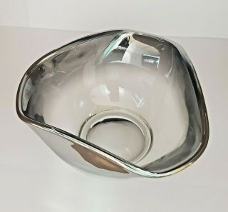 Vintage Mid Century Modern Dorothy Thorpe Silver Fade Glass Candy Nut Bowl