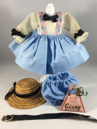 Vintage Vogue Tag 1953 Angela Dress W - Belt,  Purse,  Hat & Bloomers (no Doll)