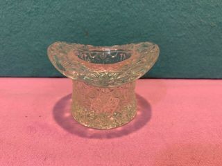 Vintage Fenton Crystal Clear Cut Glass Daisy & Button Top Hat Bud Vase (2 1/2 " H)