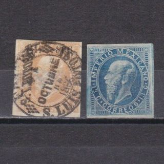 Mexico 1866,  Sc 28 - 32,  Cv $21,  