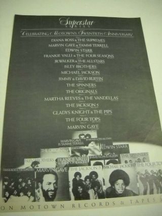 Motown 1980 Promo Poster Ad Diana Ross Supremes Michael Jackson J - 5 Ruffin Bros.