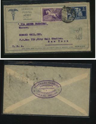 Uruguay Panagra Airmail Cover To Us Ps0906