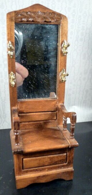 Vintage Mirror Hall Tree 1:12 Dollhouse Miniature
